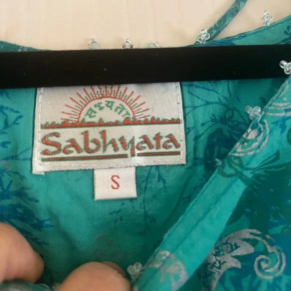 Vintage Indian block, print tunic cotton, BoHo festival, mini sundress s - Picture 4 of 10